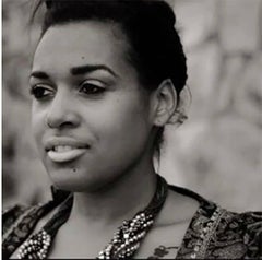 Blue Red Hair acrylic paint signed canvas abstract woman art investment red blue