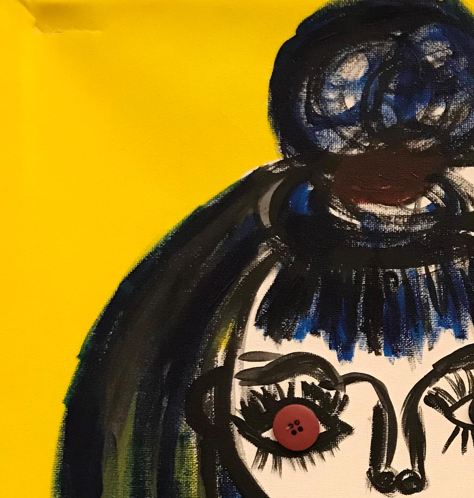 Her Eyes Run Deep - Black Abstract Painting by Alisa Rawls