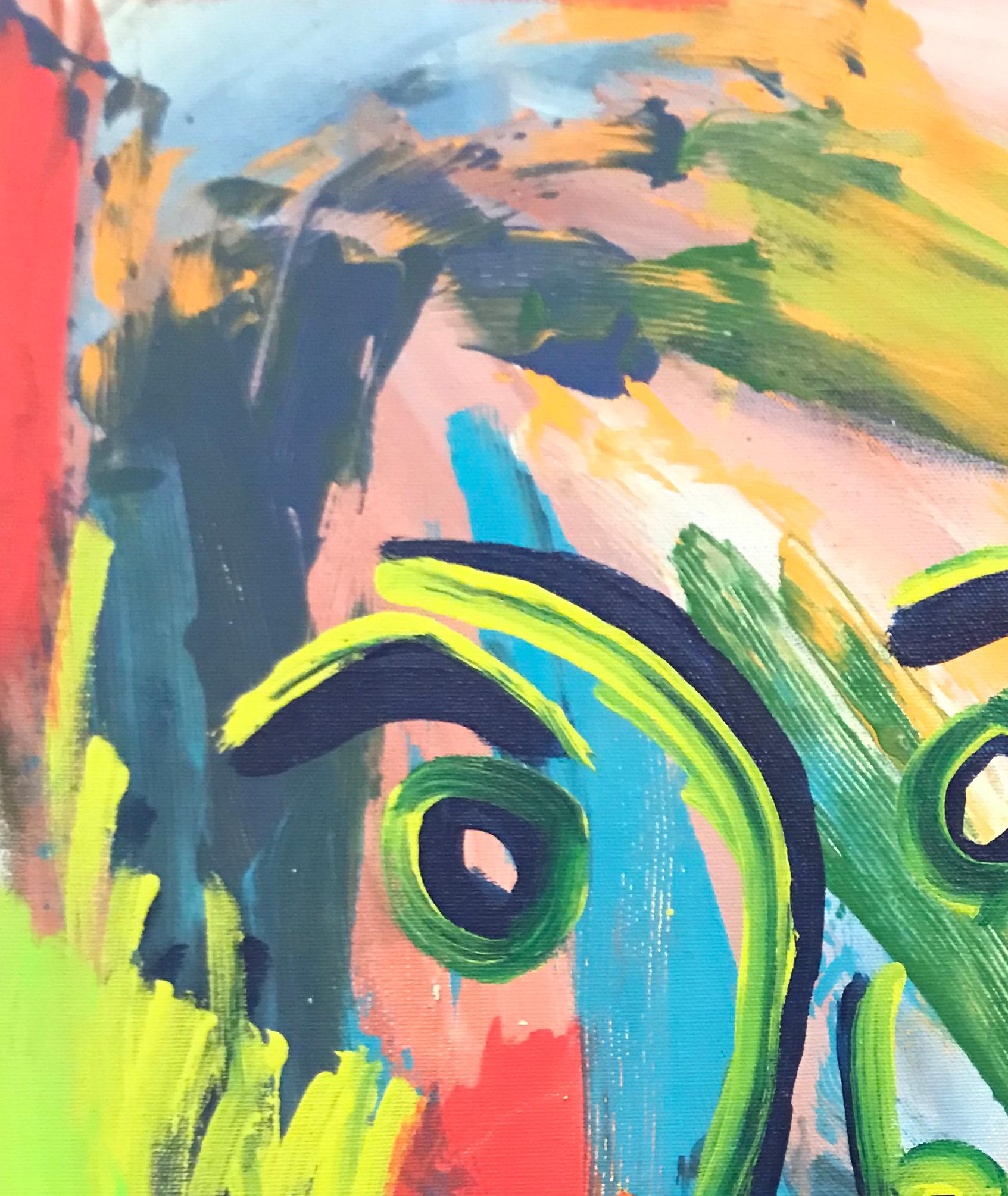 abstract oil pastel face