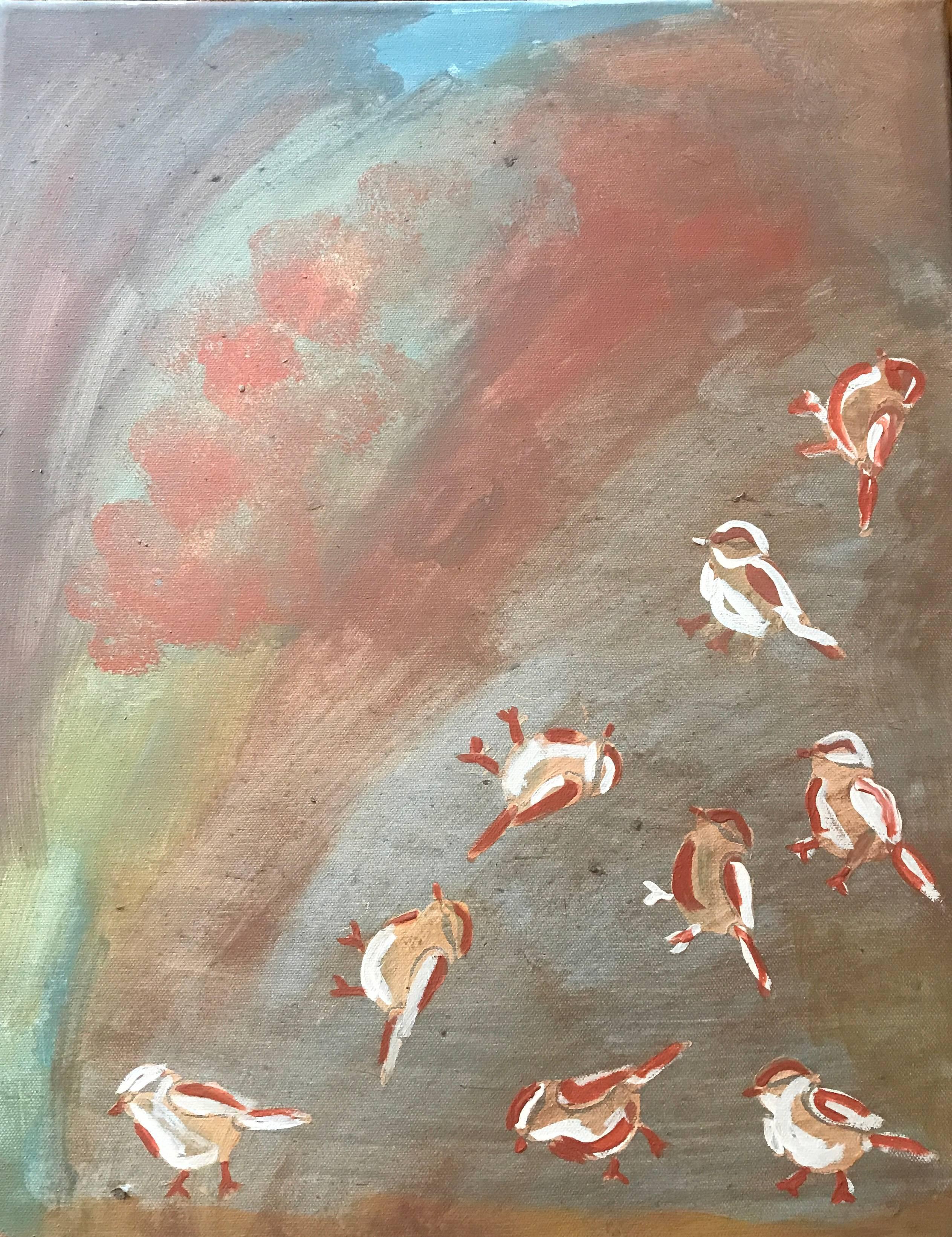 Alisa Rawls Abstract Painting - Singing Birds Original Impressionist Personally Signed