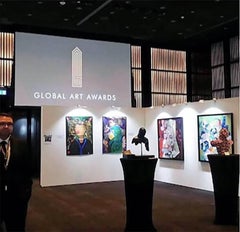 Tiempo Original, Acrylic Pastel Paint on Canvas, Clock, Time Brother Died Signed