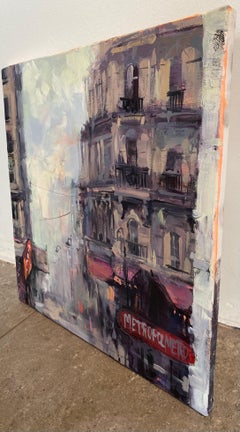 Paris, by Alise Medina. Oil on canvas, 30x30 cm. Signed
