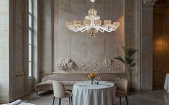 Alisette 12 Light Murano Glass Chandelier (gold), with acoustic fabric by Sylcom Light