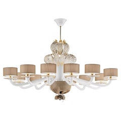 Alisette 12 Light Murano Glass Chandelier (gold), with acoustic fabric by Sylcom Light