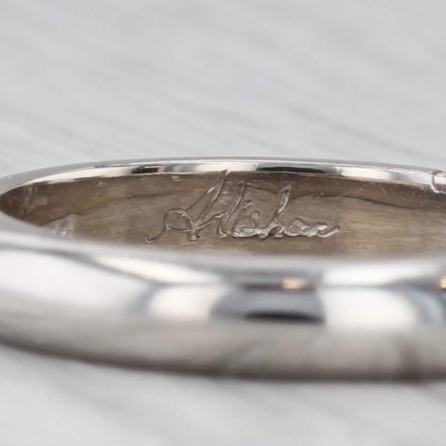 Alishan Diamant Ring 18k Gelb Weißgold Größe 6,25 stapelbar Band Hochzeit im Angebot 1