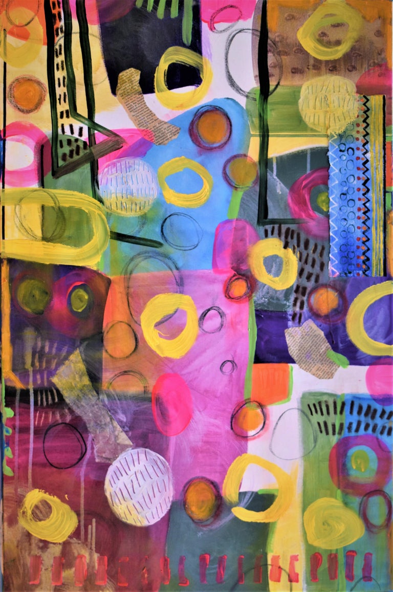 Alison Aplin GENERATING ENERGY original canvas charcoal vinyl paint