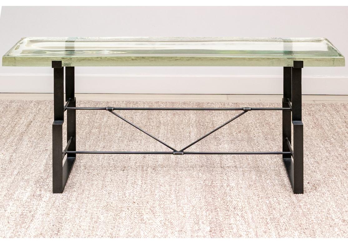 American Alison Berger Glassworks Art Glass Console Table For Holly Hunt For Sale