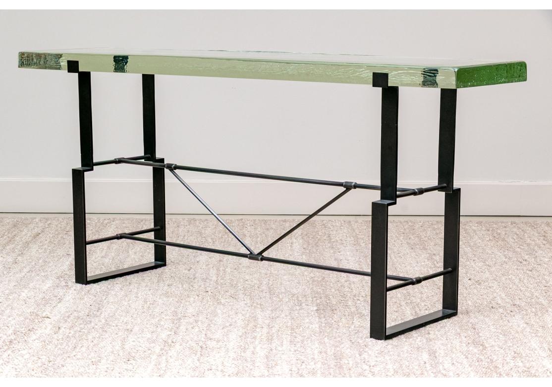 Alison Berger Glassworks Art Glass Console Table For Holly Hunt In Good Condition For Sale In Bridgeport, CT