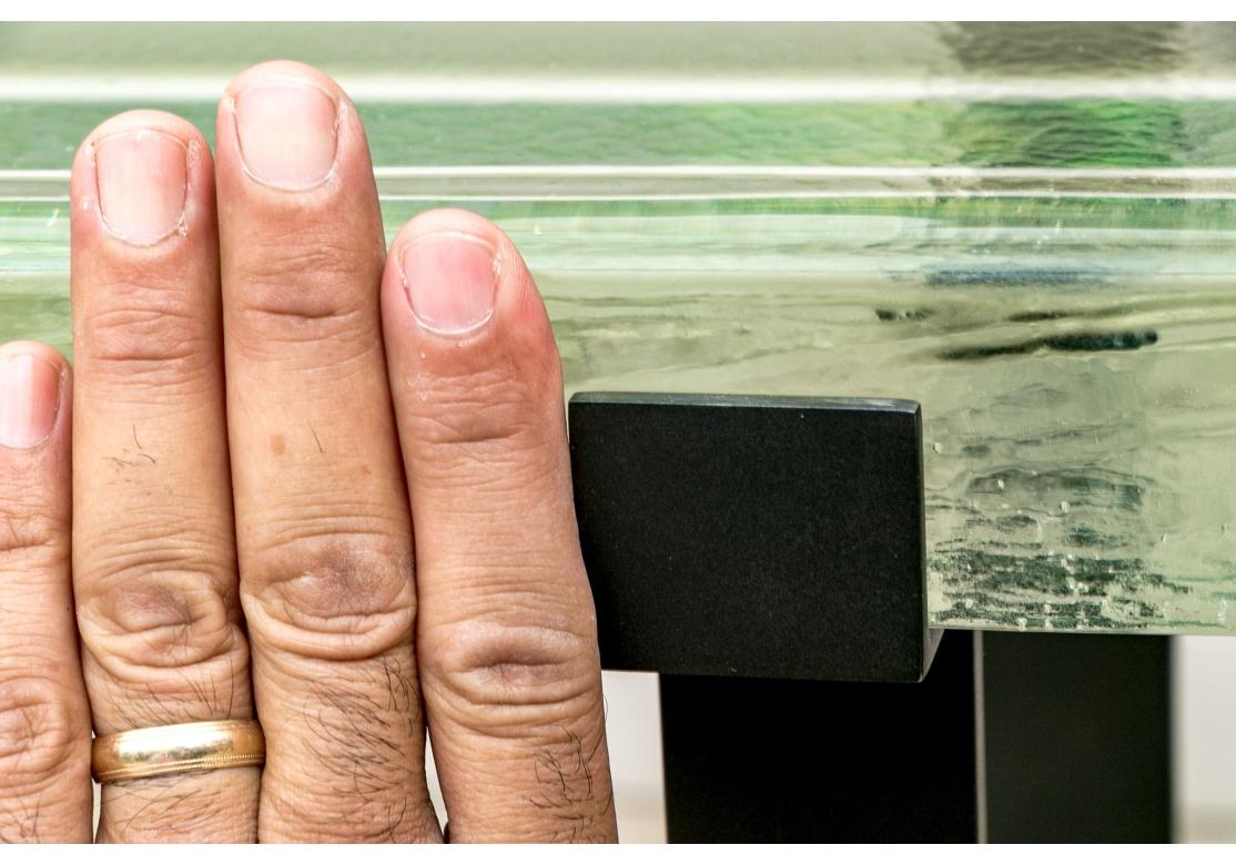 Steel Alison Berger Glassworks Art Glass Console Table For Holly Hunt For Sale