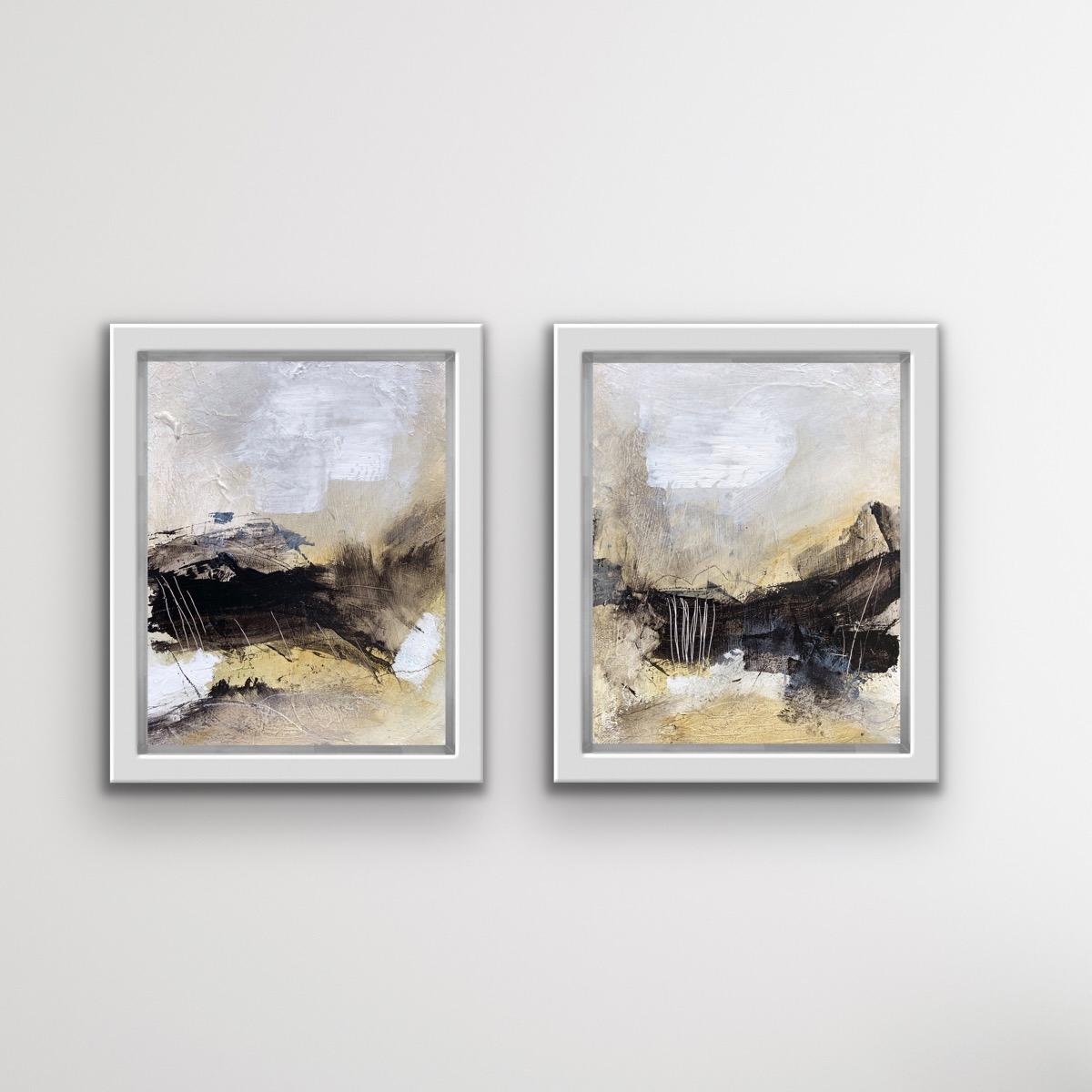 Alison Britton-Paterson Landscape Painting - Isolated Retreat Diptych