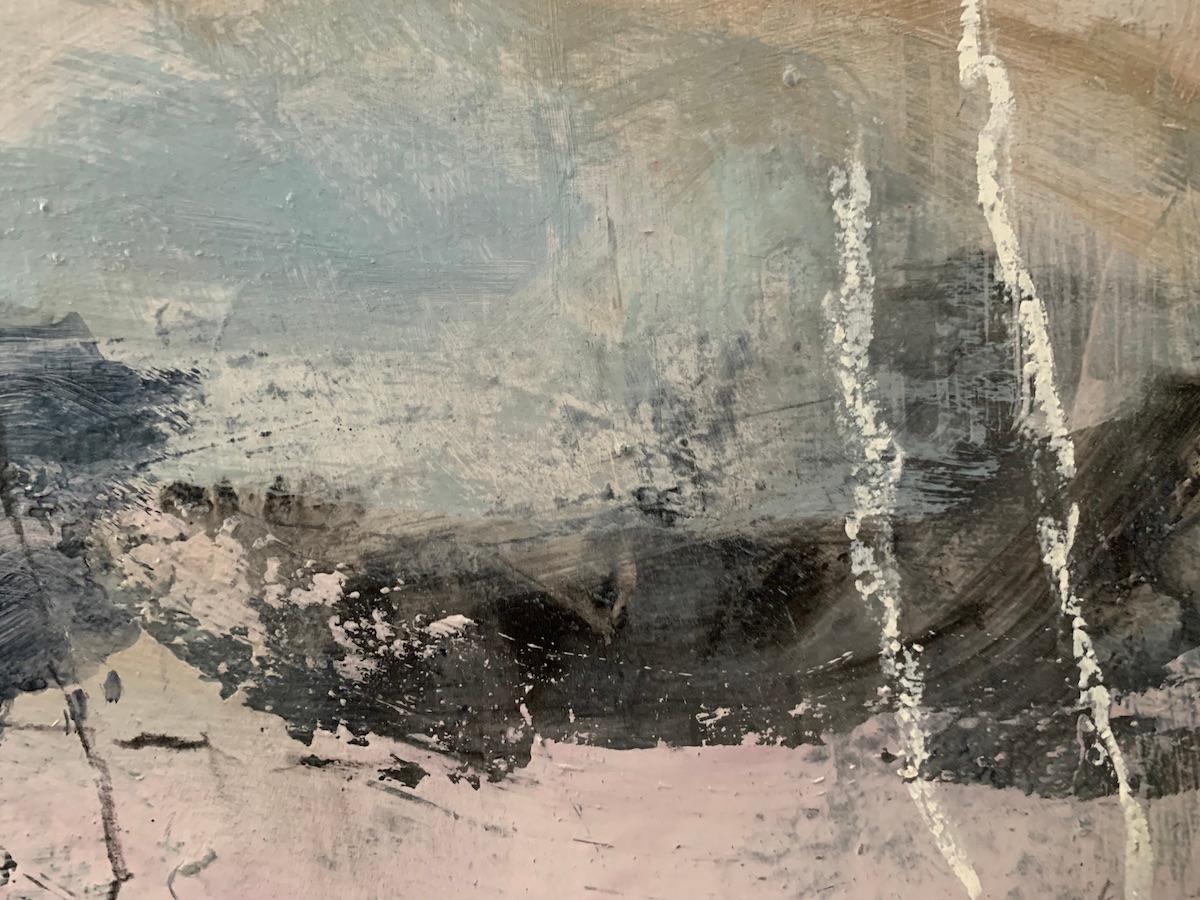 Steppdecke Haze (Grau), Landscape Painting, von Alison Britton-Patterson