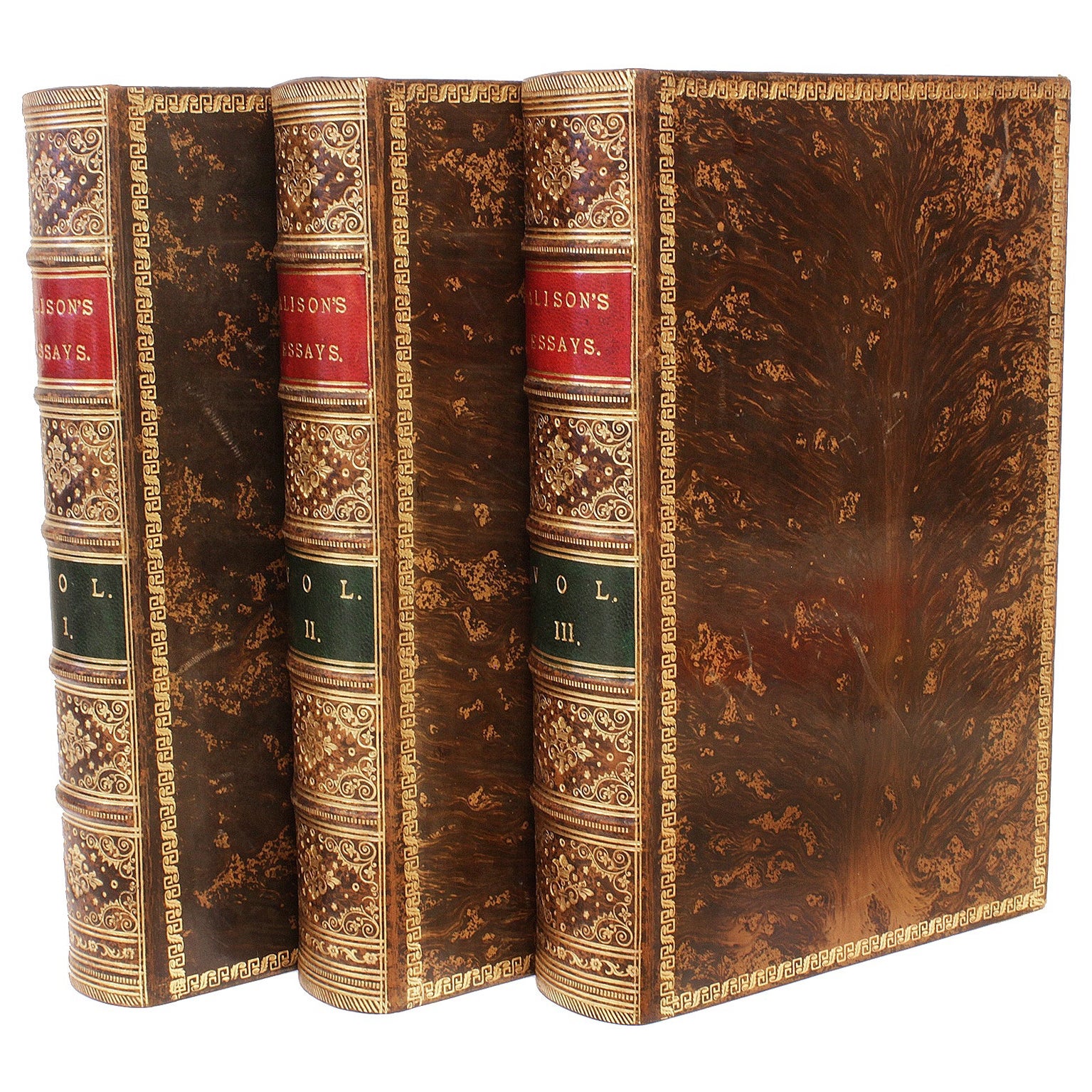 ALISON. Politische, historische und sonstige Aufsätze. 3 Bände. IN SCHÖNEM BAUM KALB im Angebot