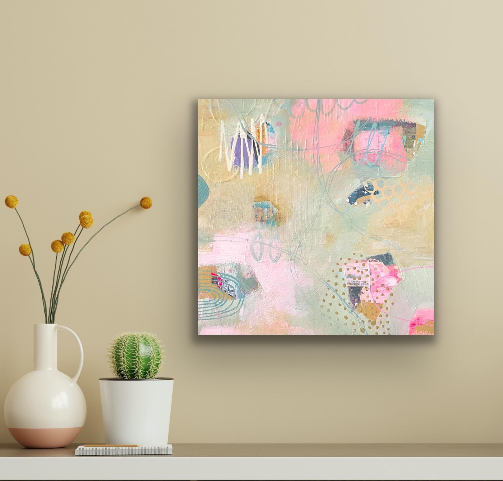 Prendo il pistacchio, Pittura originale, Astratto, Forme, Geometria in vendita 2
