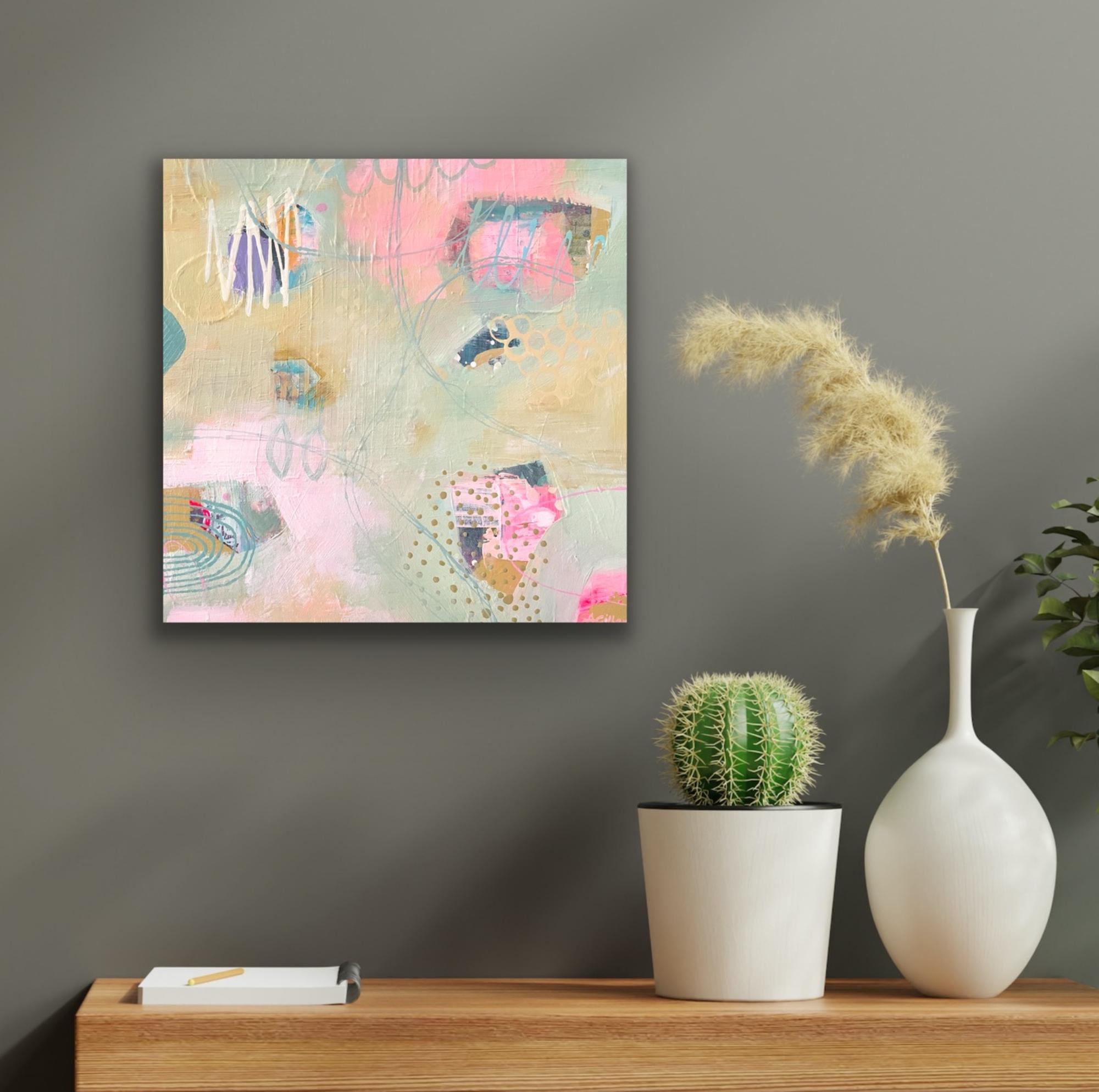Prendo il pistacchio, Pittura originale, Astratto, Forme, Geometria in vendita 3