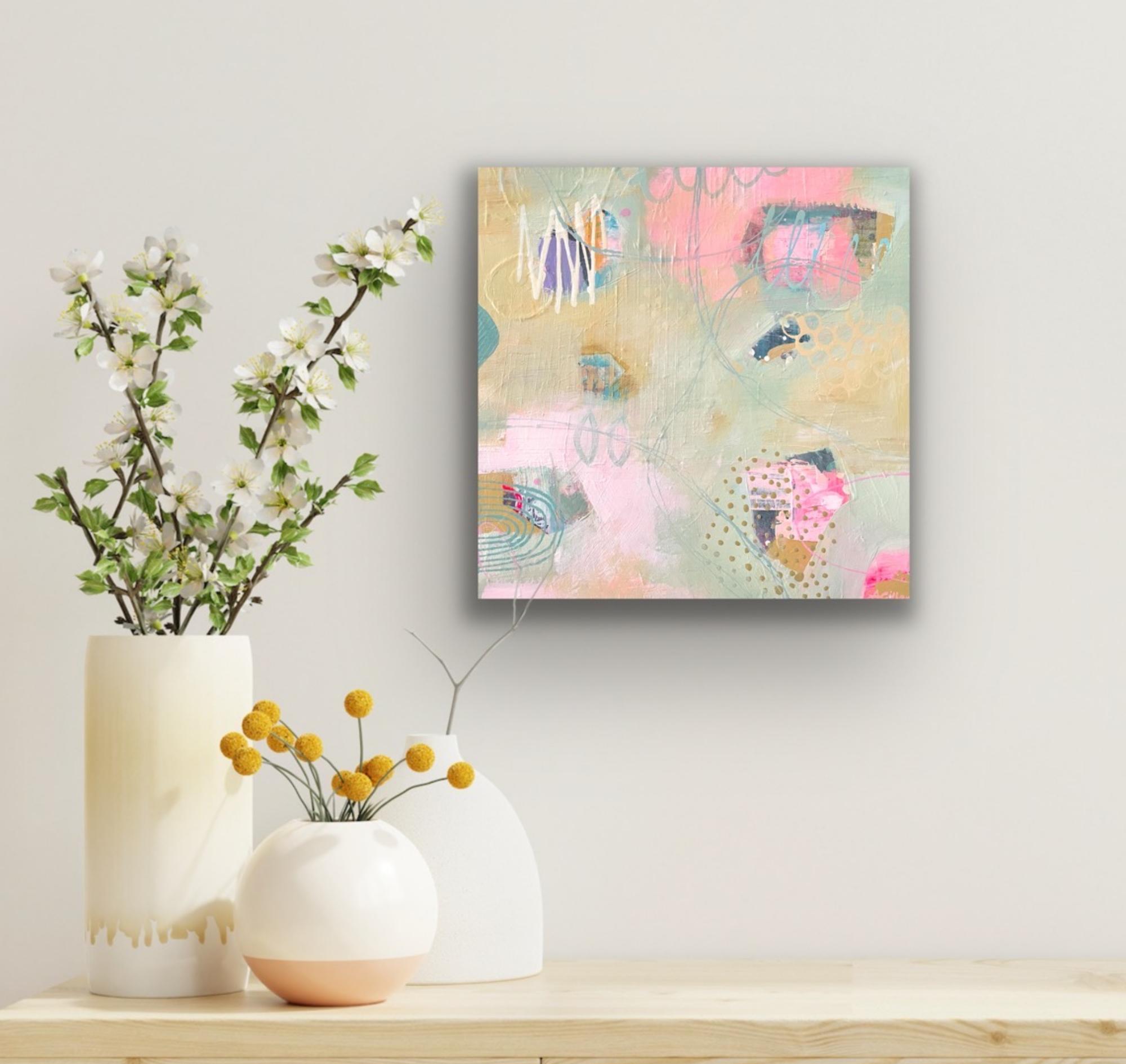 Prendo il pistacchio, Pittura originale, Astratto, Forme, Geometria in vendita 4