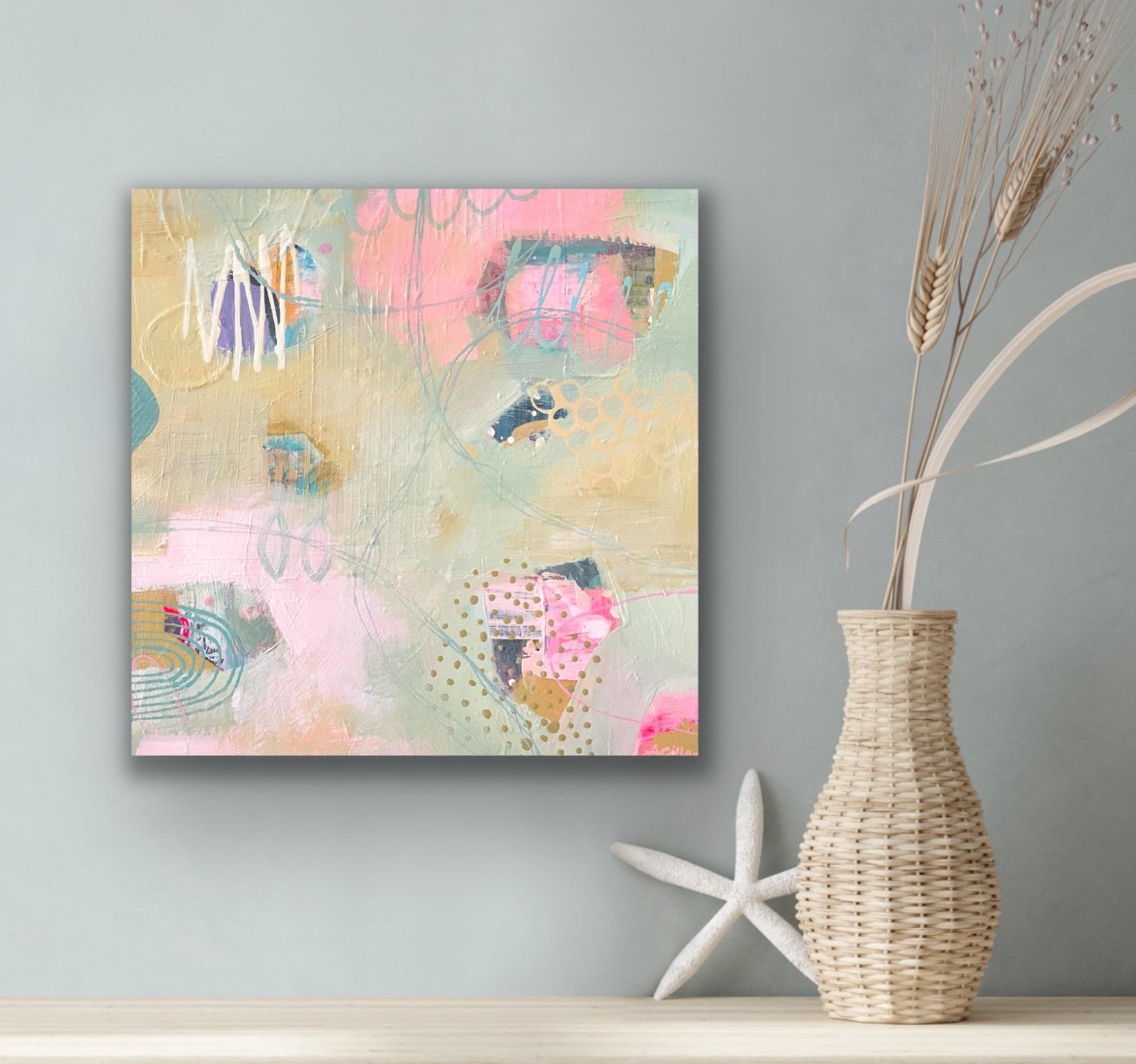 Prendo il pistacchio, Pittura originale, Astratto, Forme, Geometria in vendita 5