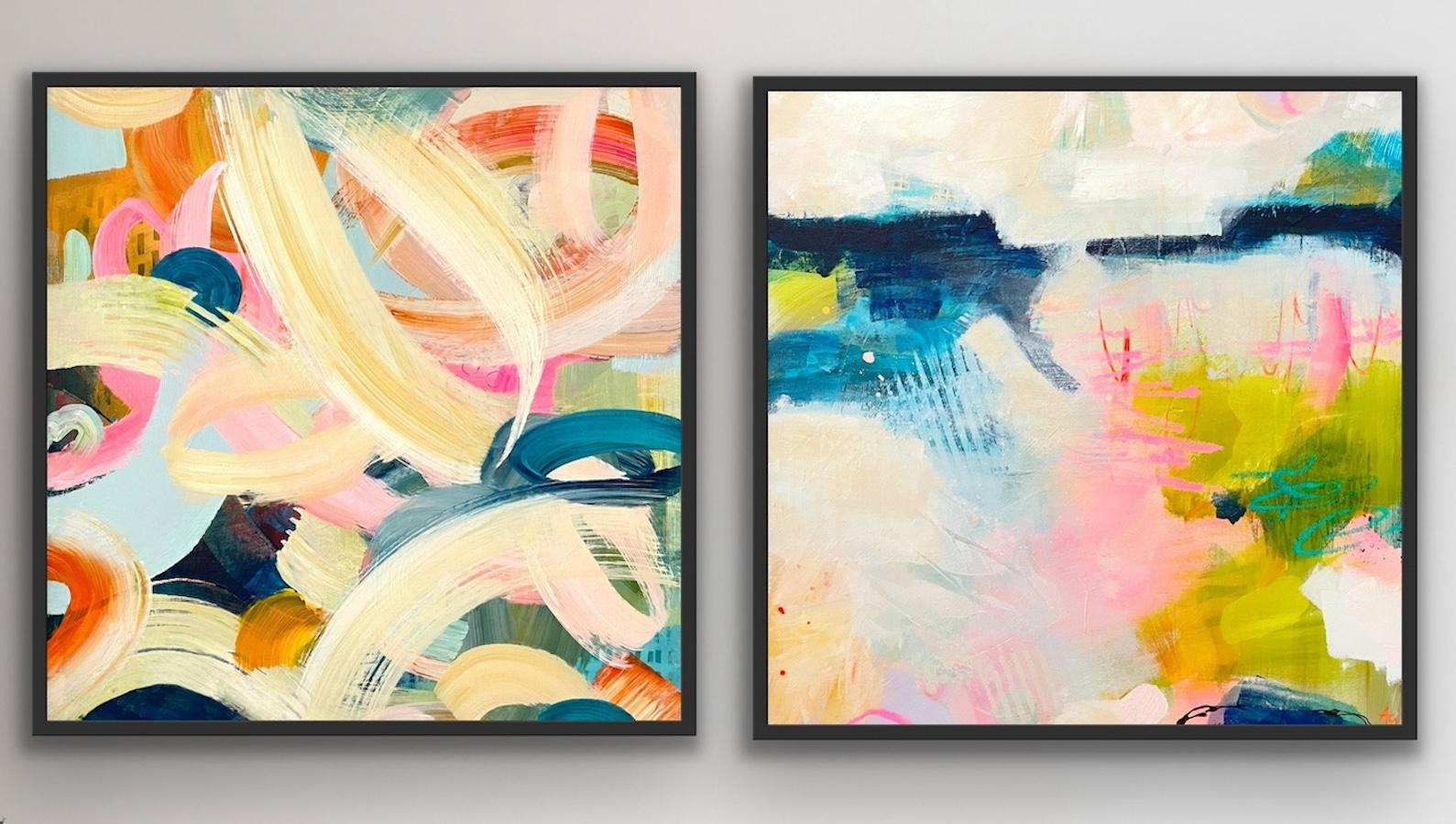 Abstract Painting Alison Gilbert - « Shepherd's Delight & Freewheeling », diptyque, peinture originale, peinture abstraite
