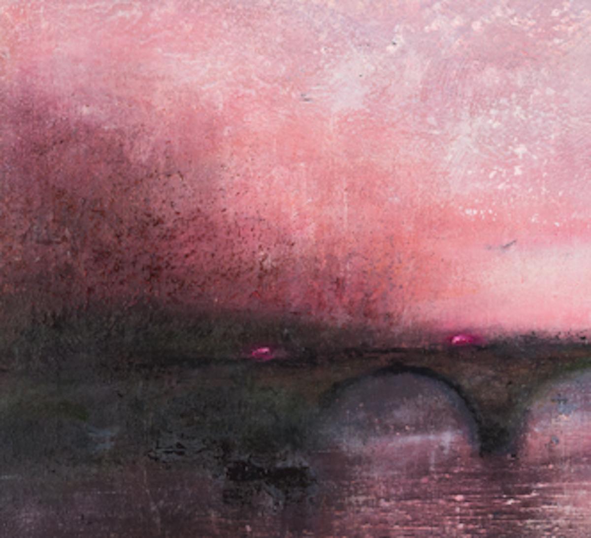 Richmond Morning, paysage urbain de Londres, architecture de Londres, peintures de ponts - Gris Landscape Painting par Alison Groom 