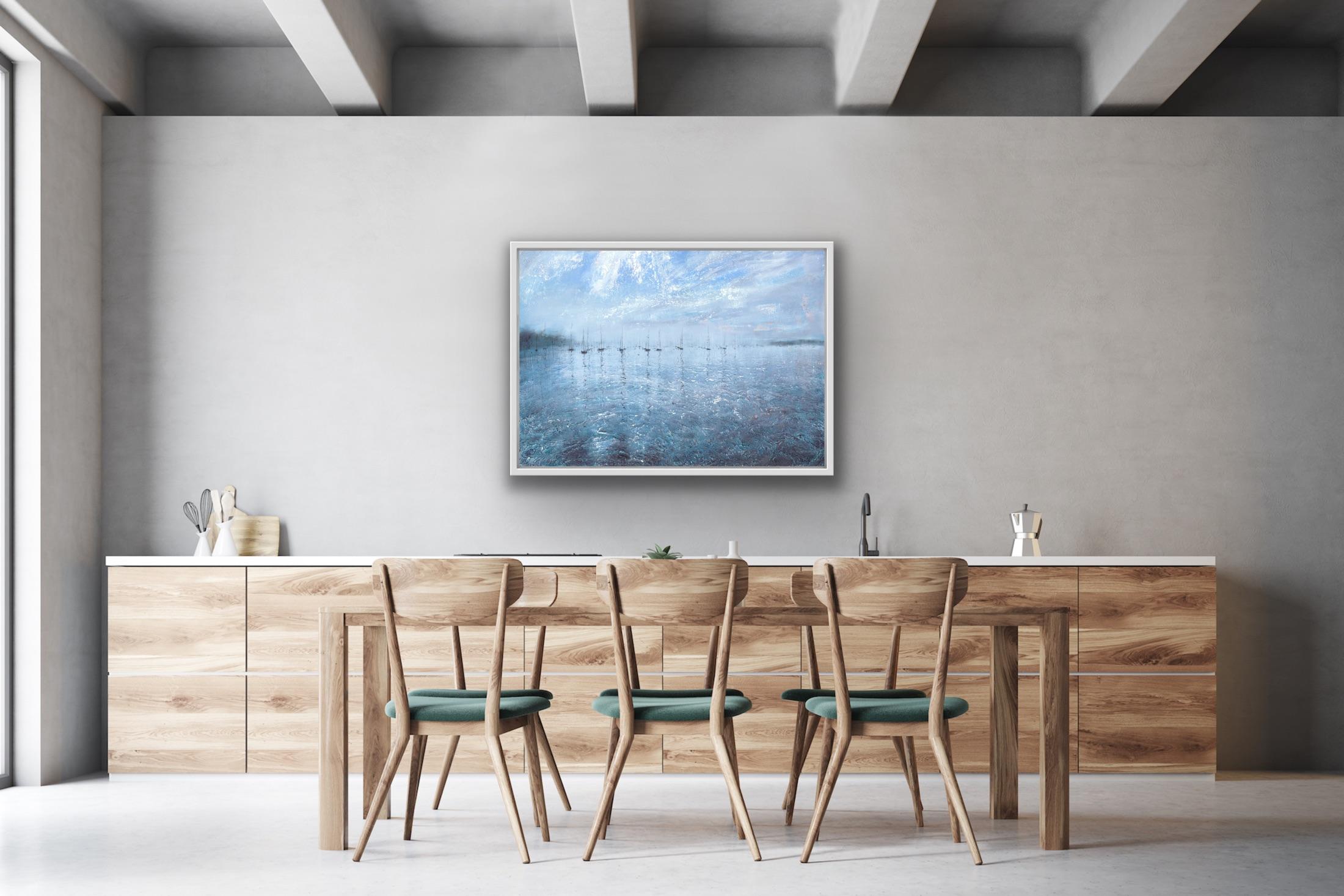 Alison Groom, Harbour Ripples, Peinture Coastal, Peintures de paysage originales en vente 4