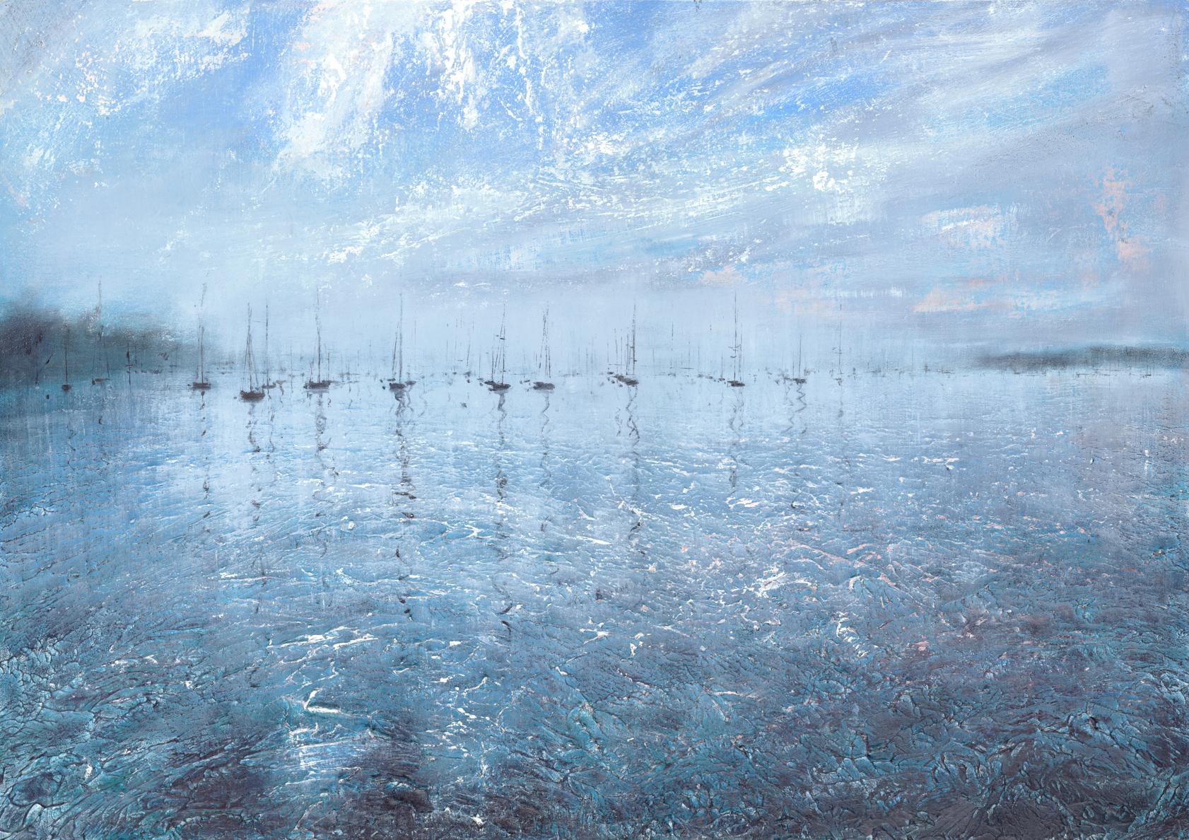 Alison Groom, Harbour Ripples, Coastal Painting, Original Landscape Paintings