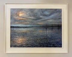 Alison Groom, Maldon Blues, Original Oil Painting, Modern Art, Coastal Art