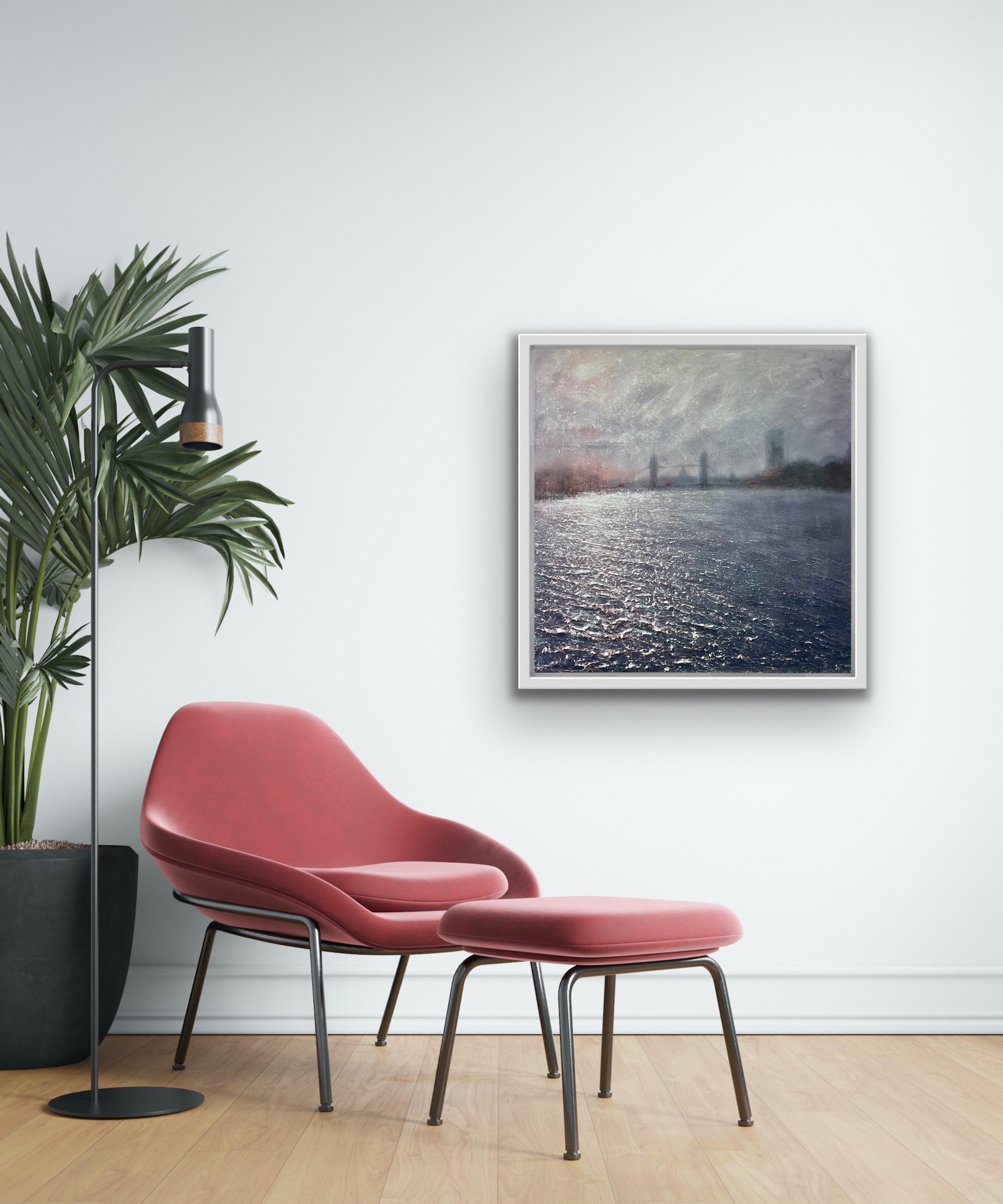 Alison Groom - Paysage urbain de style impressionniste, Ripples du pont de la Tour, Londres  en vente 4