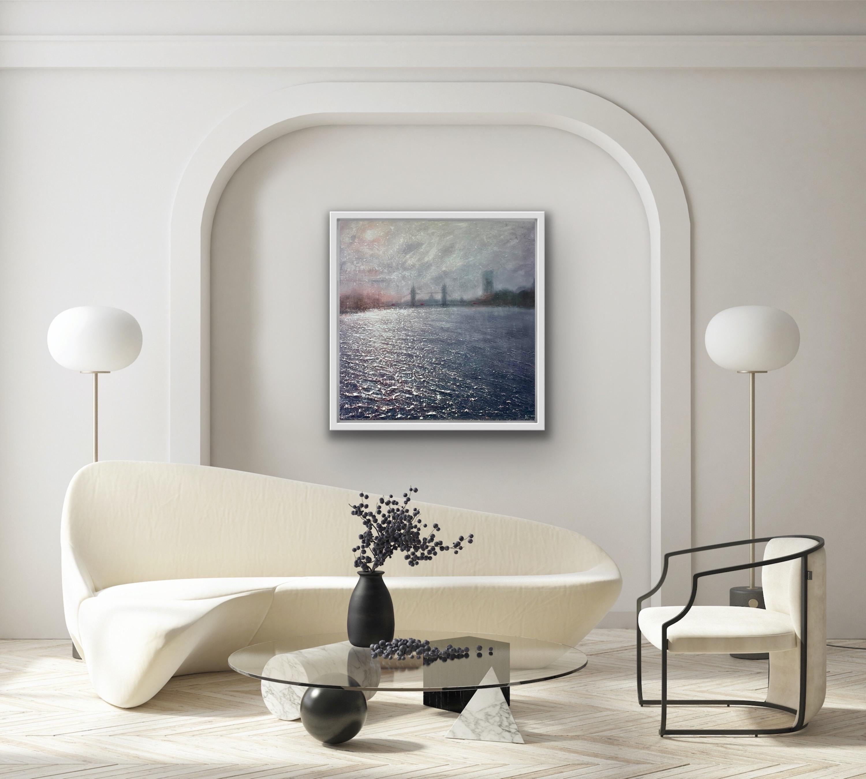 Alison Groom - Paysage urbain de style impressionniste, Ripples du pont de la Tour, Londres en vente 5