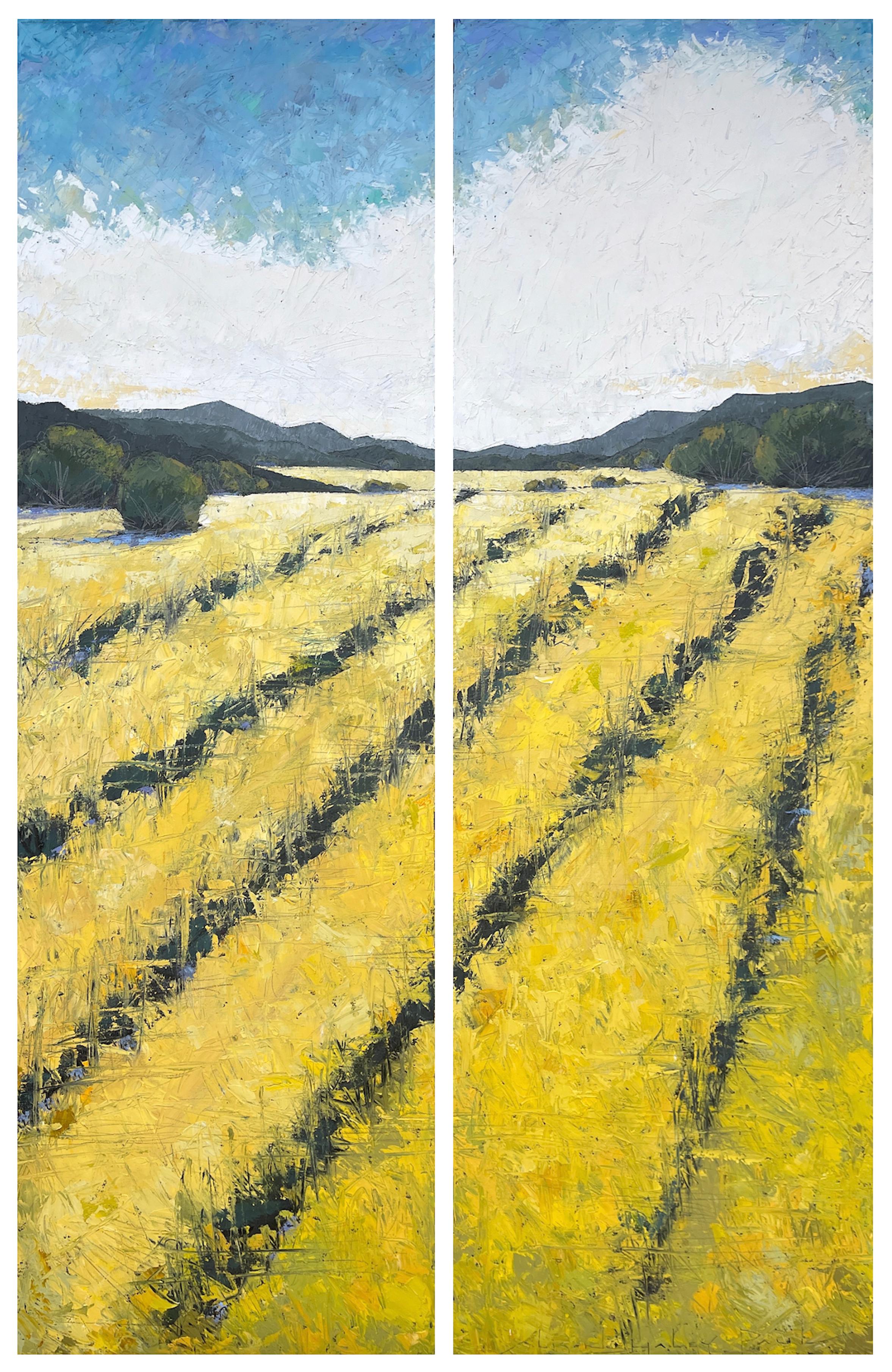 Alison Haley Paul Landscape Painting - Flourish- diptych