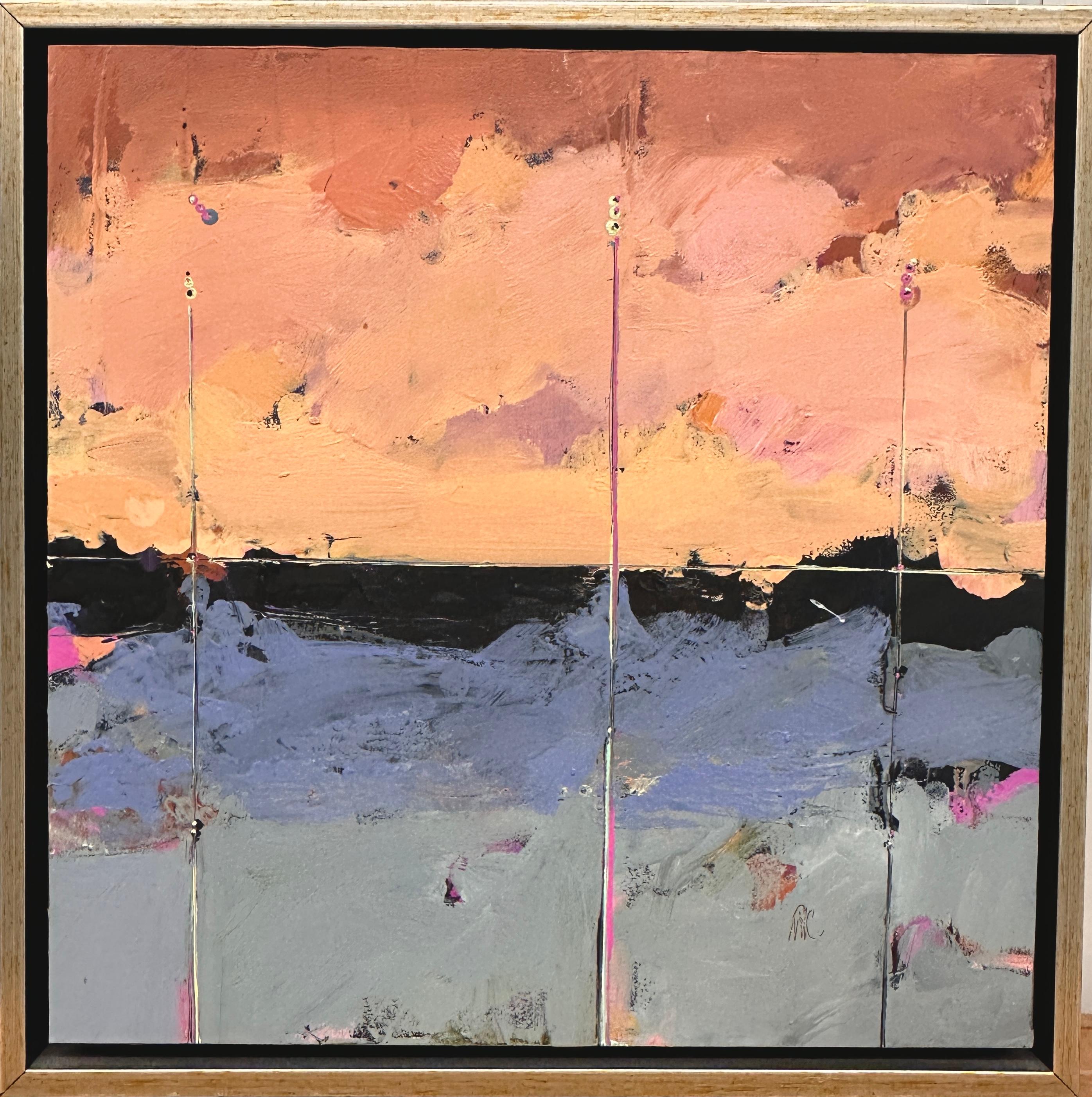 Northeast 88, peinture à l'huile abstraite aux couleurs vives  - Painting de Alison Hall Cooley