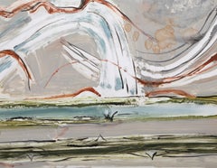 Paysage marin, aquatinte expressionniste abstraite d'Alison Hildreth