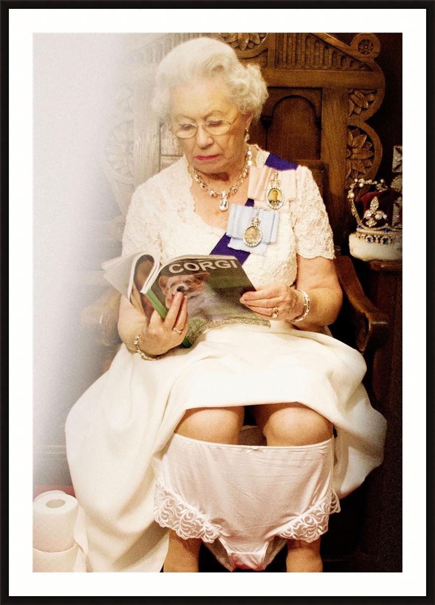 Queen on the Loo in Regalia - Photograph by Alison Jackson