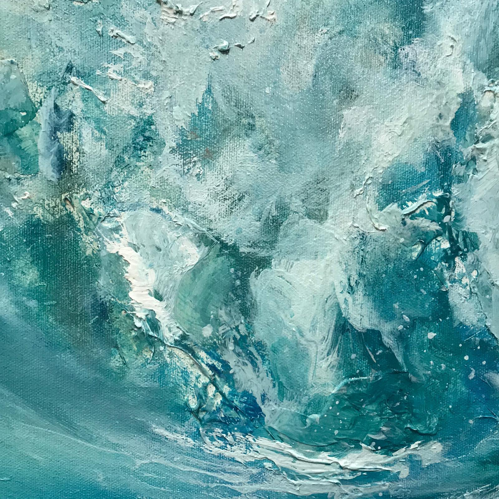 Alison Johnson, The Break, Sea Oil Painting, Original Textured Painting For Sale 2