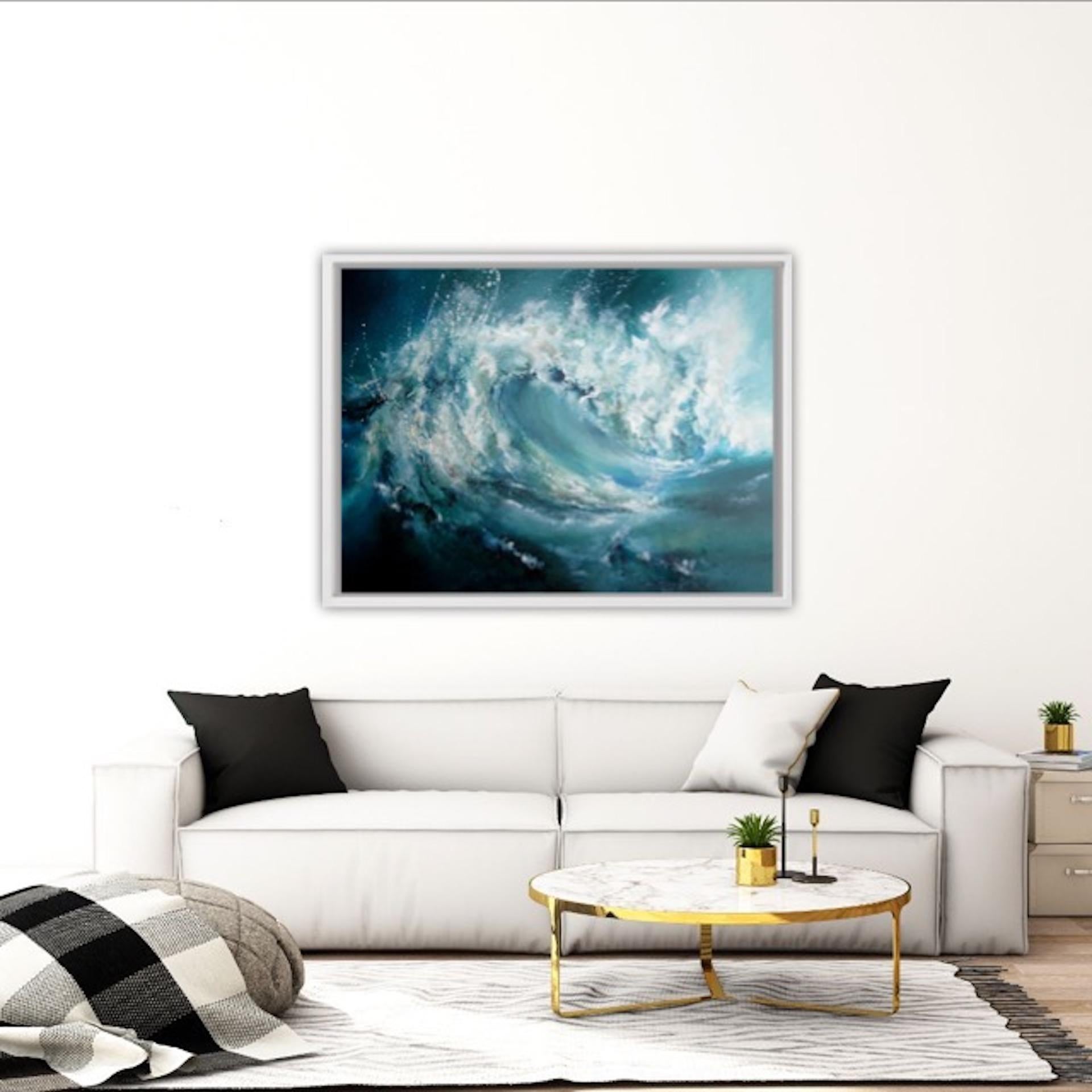 Alison Johnson, The Break, Sea Oil Painting, Original Textured Painting For Sale 4
