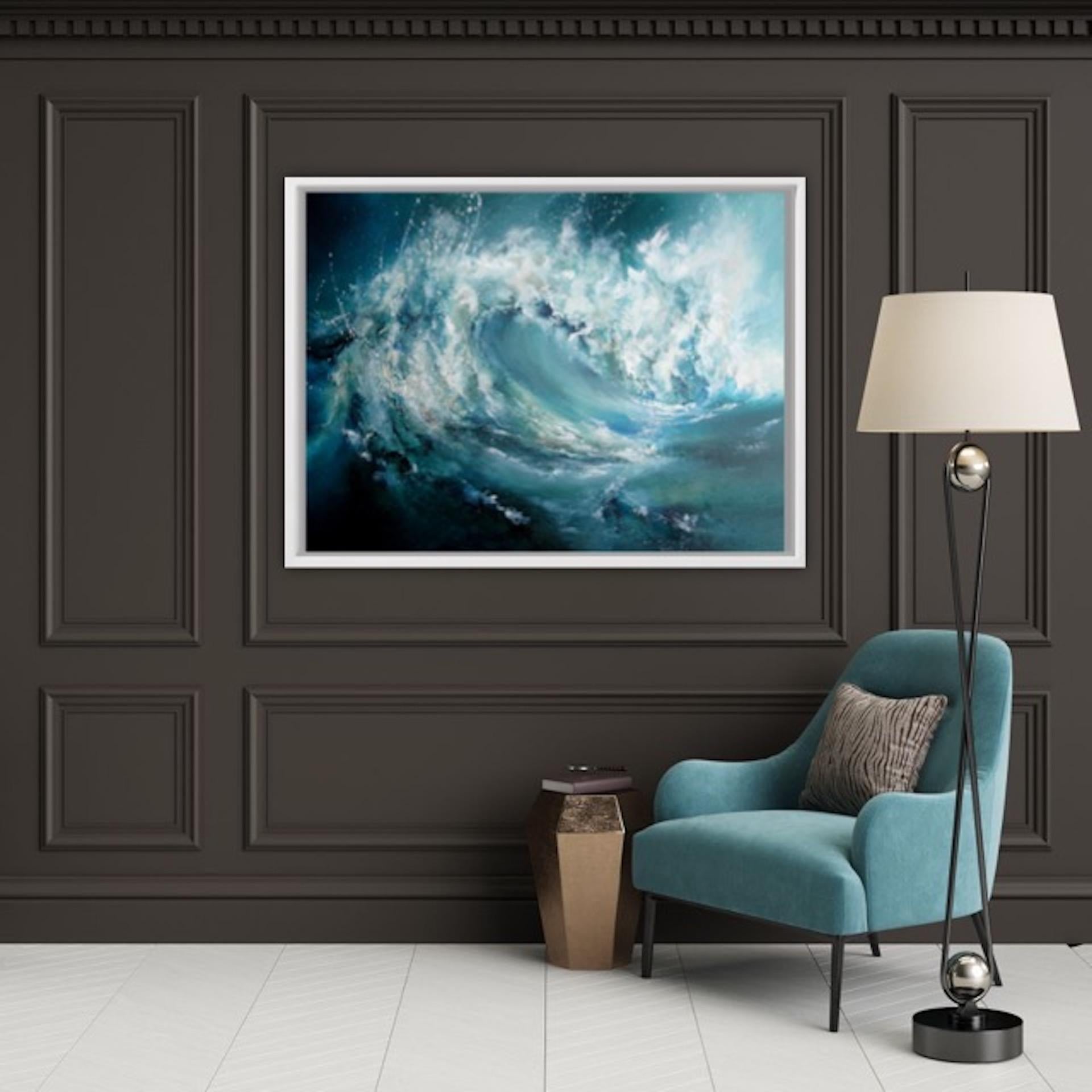 Alison Johnson, The Break, Sea Oil Painting, Original Textured Painting For Sale 5