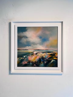 Il cielo dell'Atlante  - pittura originale ad olio di paesaggio astratto - opera d'arte contemporanea