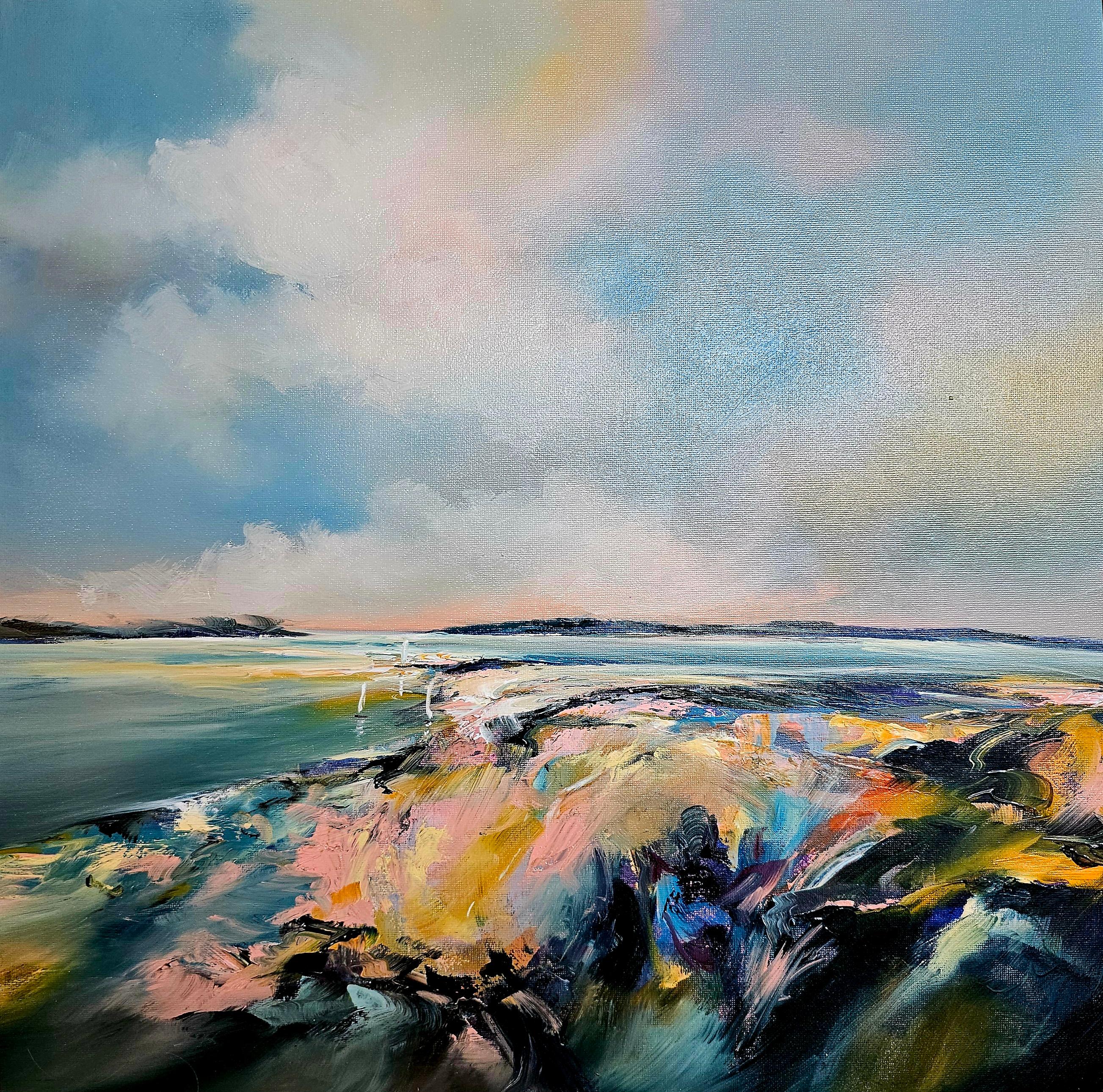 Alison Johnson Landscape Painting - Atlas Sky  - original oil abstract landscape painting - contemporary artwork