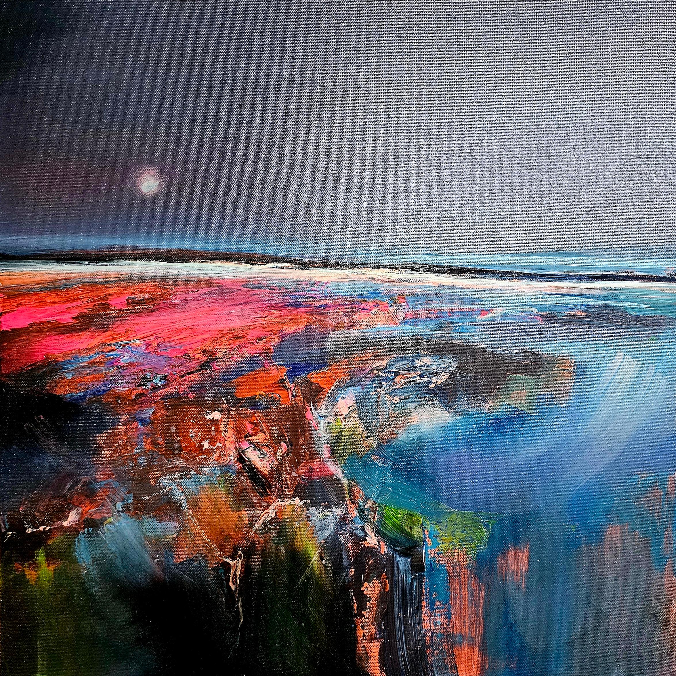 Alison Johnson Abstract Painting - Black Wind  - original oil abstract landscape painting - contemporary artwork