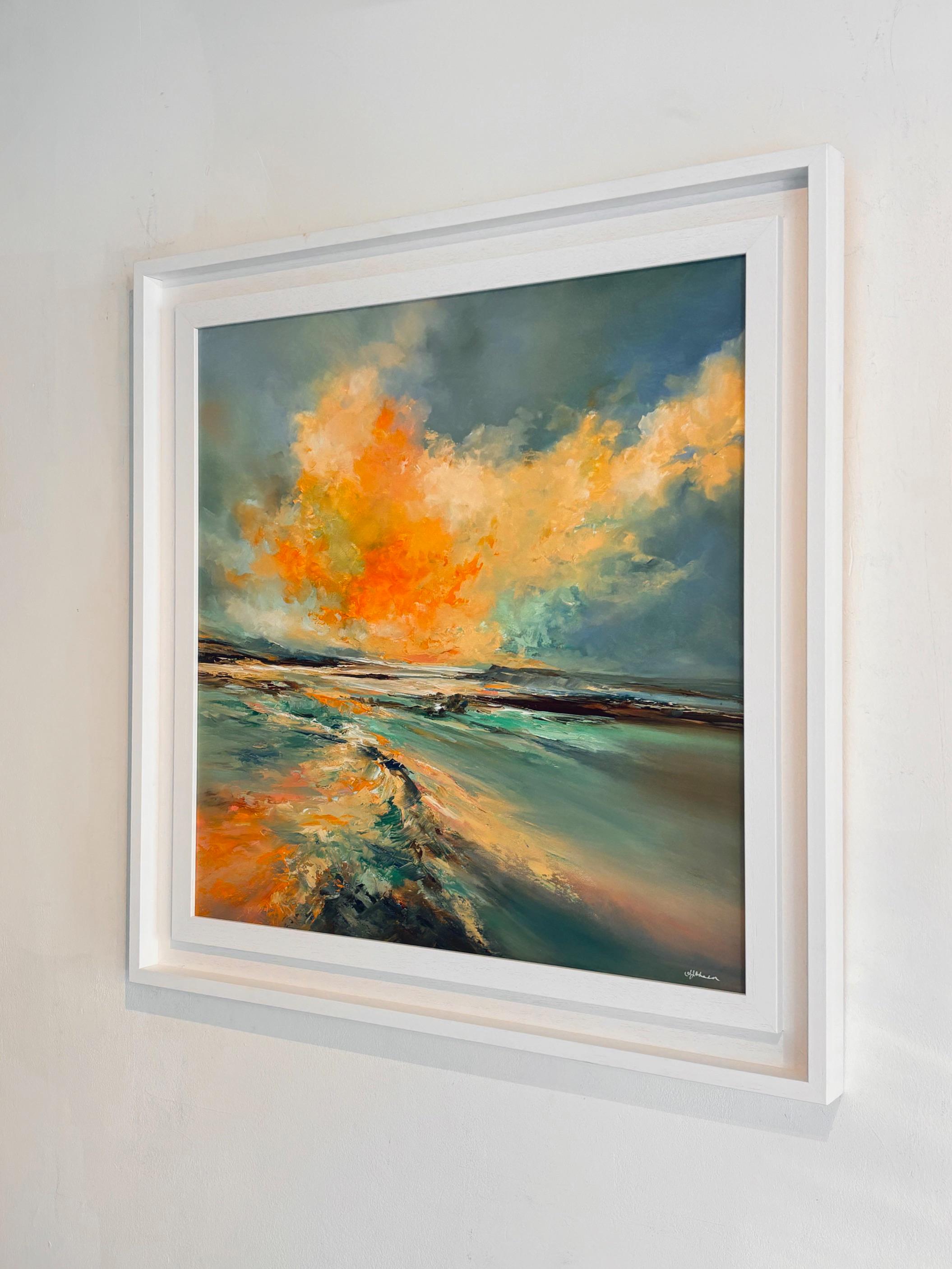 Blaze - Abstraktes Landschaftsgemälde in Öl - zeitgenössisches Kunstwerk (Abstrakter Expressionismus), Painting, von Alison Johnson