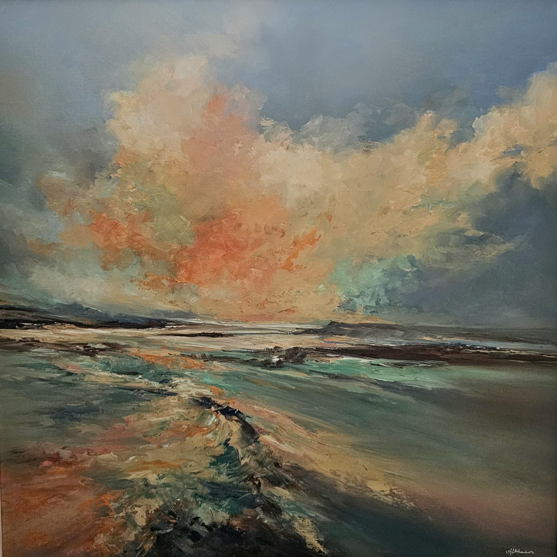 Blaze - Abstraktes Landschaftsgemälde in Öl - zeitgenössisches Kunstwerk