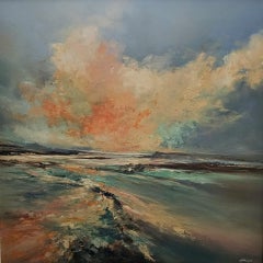 Blaze - Abstraktes Landschaftsgemälde in Öl - zeitgenössisches Kunstwerk