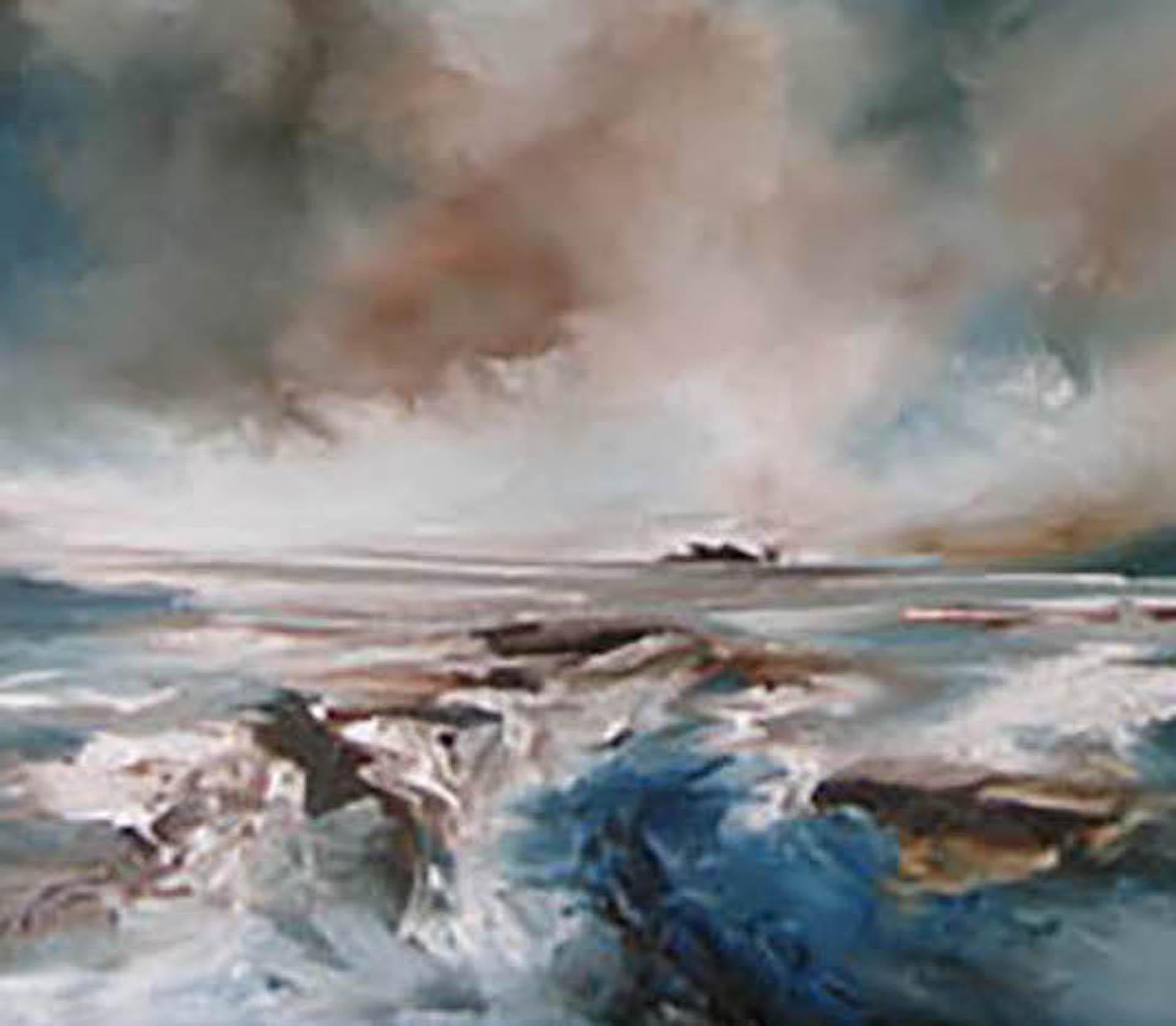 Distance, Alison Johnson, Original Seascape Painting, Contemporary Affordable Art For Sale 2