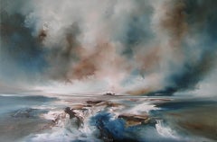Distance, Alison Johnson, Original Seascape Painting,Contemporary Affordable Art