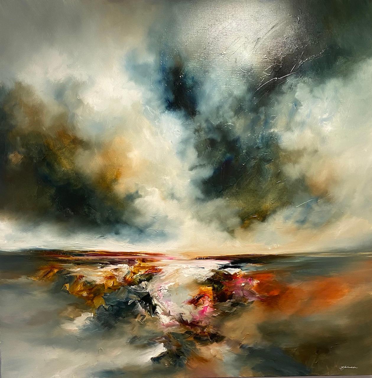 Alison Johnson Abstract Painting - Dramatic Seascape