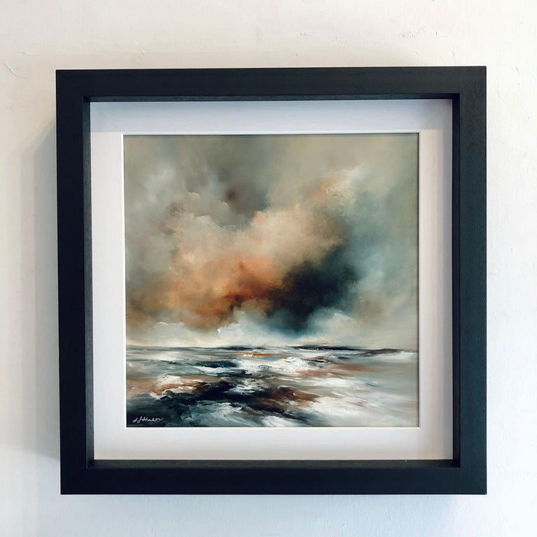 Eternal - original abstract oil painting contemporary ocean sea landscape beach  - Painting by Alison Johnson