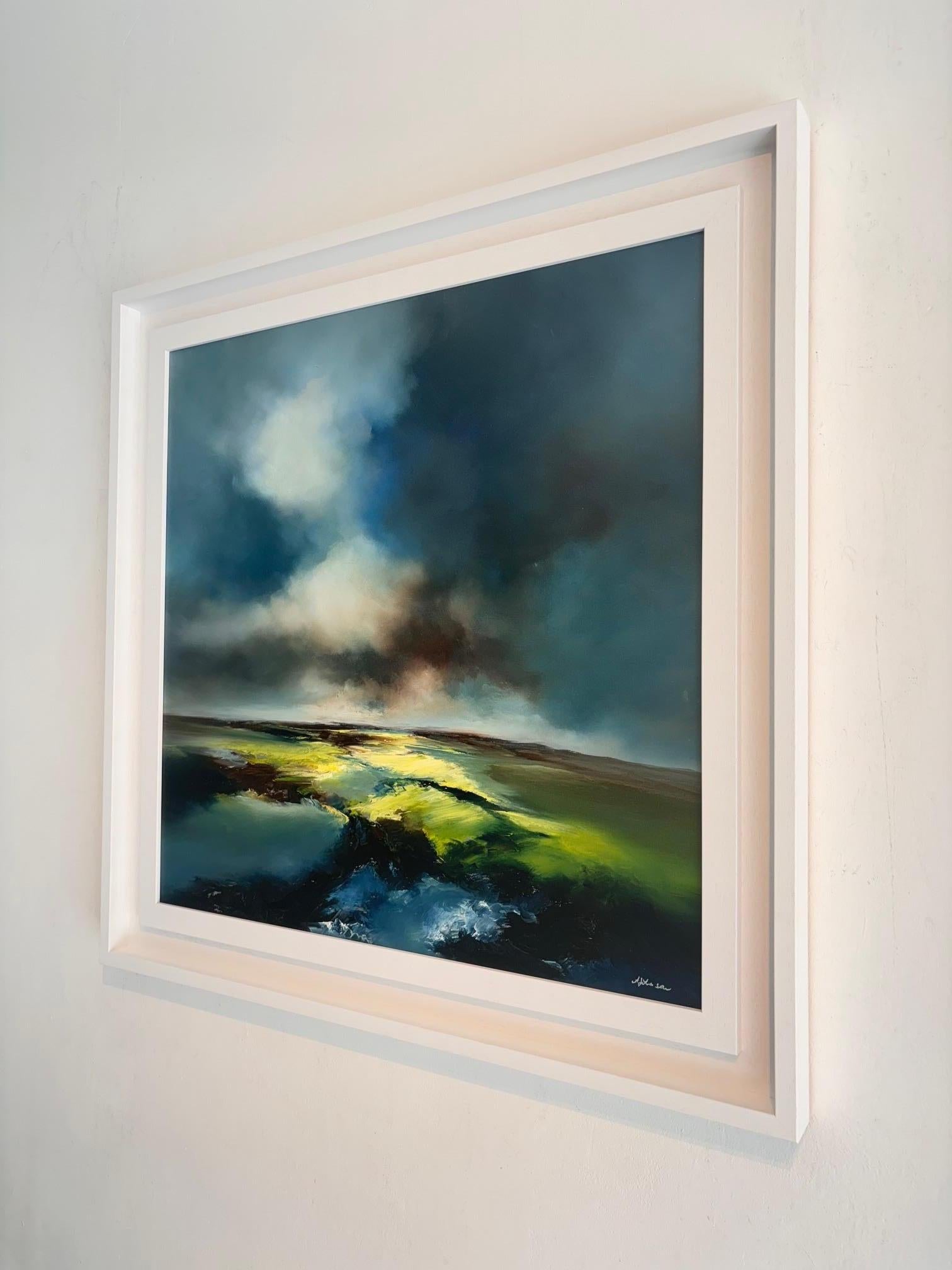 Forever Roam-original oil abstract landscape painting - surreal contemporary art - Abstract Expressionist Painting by Alison Johnson