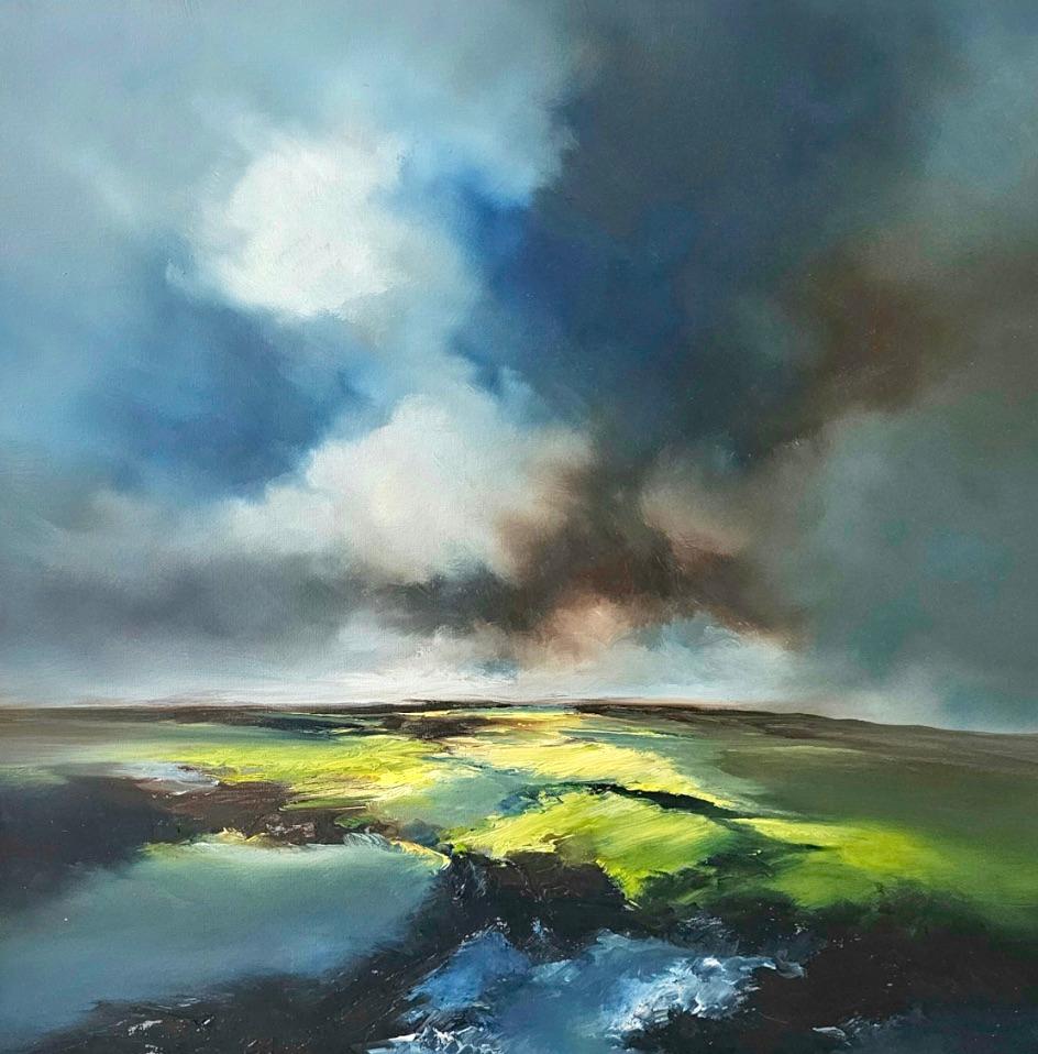 Forever Roam-abstraktes Landschaftsgemälde in Öl - surreale zeitgenössische Kunst