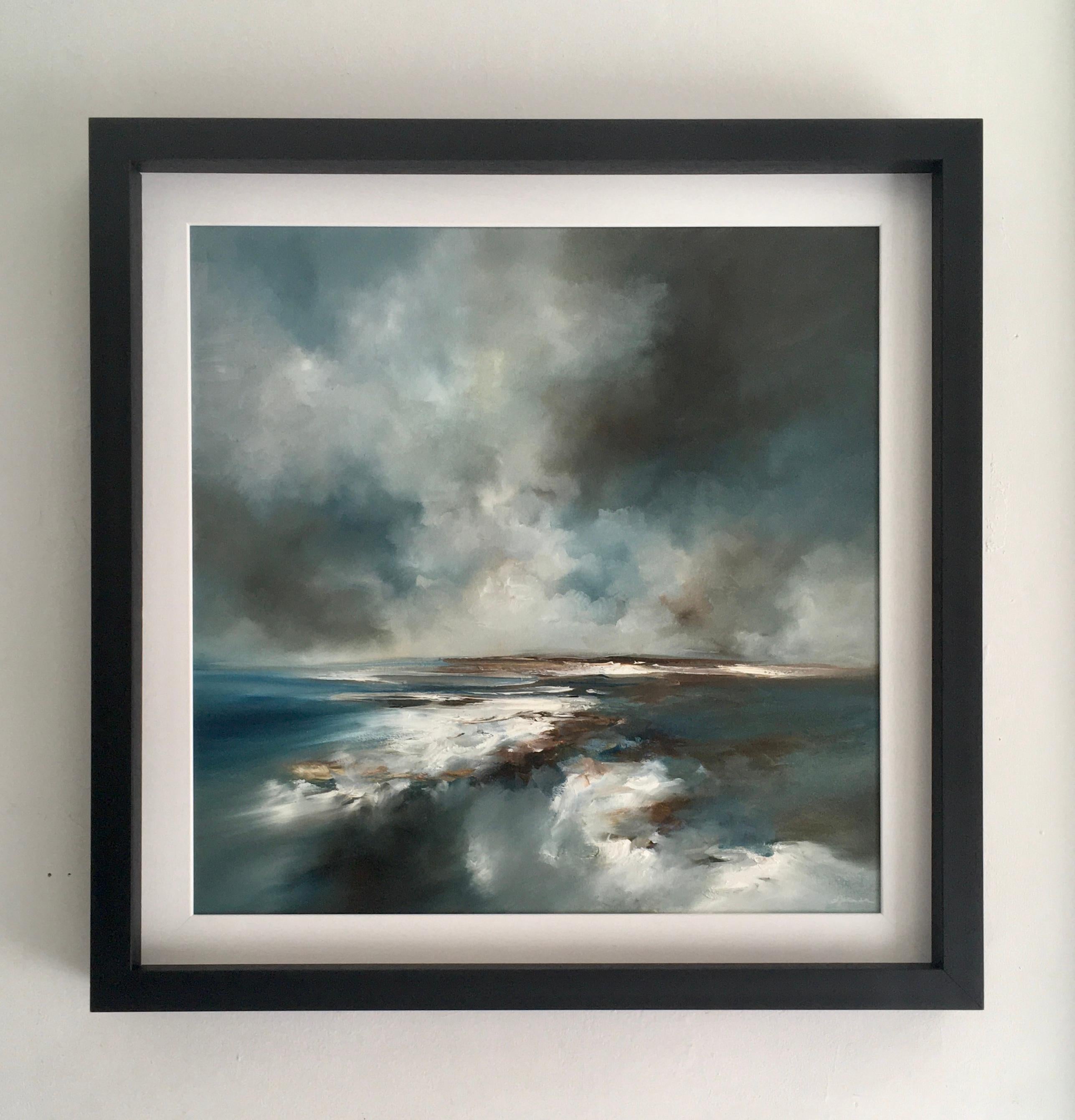 Jet Stream - Original abstract seascape painting contemporary art 21st C modern - Painting by Alison Johnson