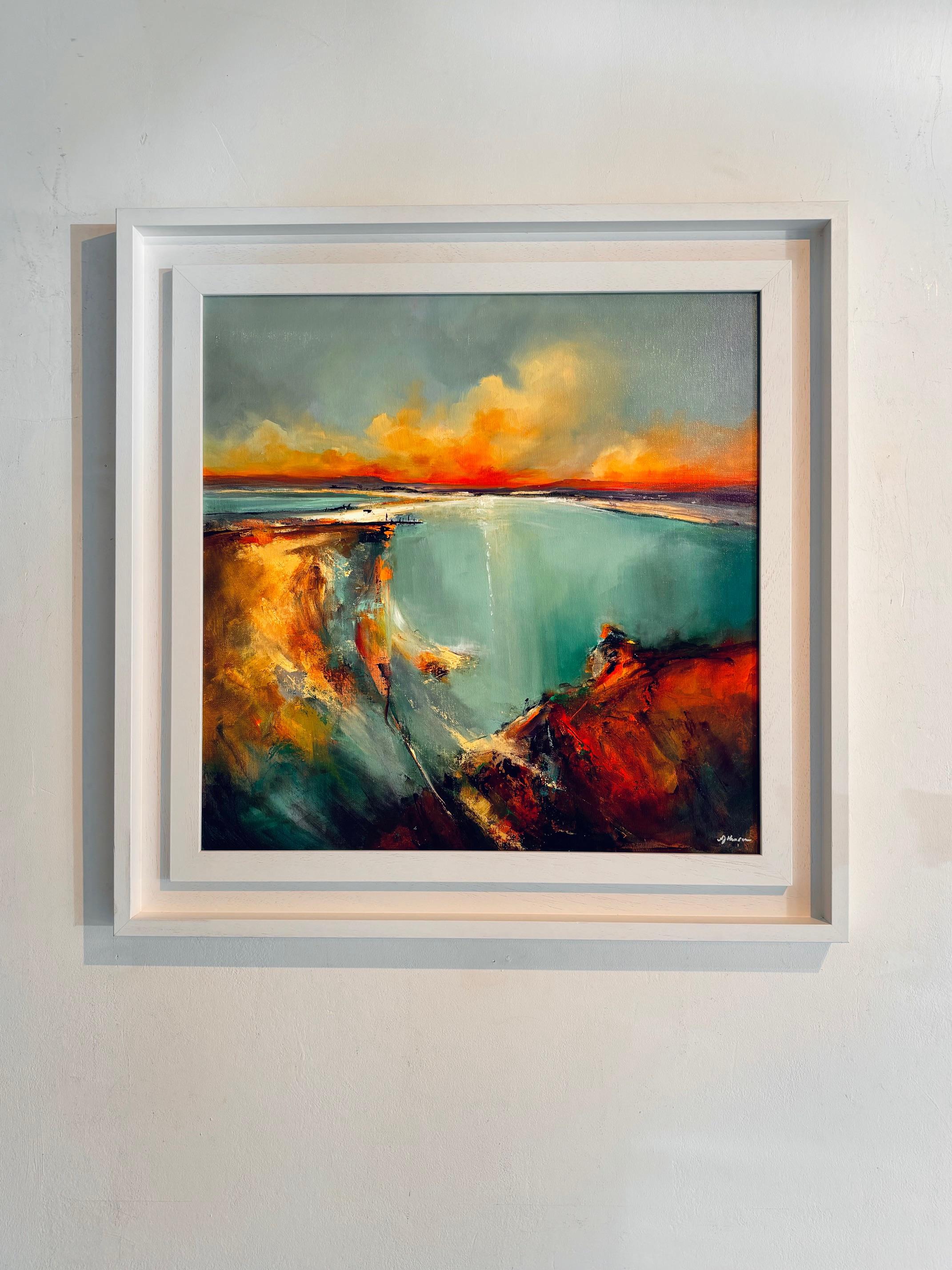 Light Fall - Abstraktes Landschaftsgemälde in Öl - zeitgenössisches Kunstwerk – Painting von Alison Johnson