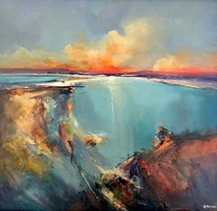 Light Fall - original oil abstract landscape painting - contemporary artwork
