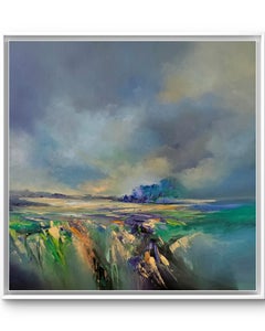 Living it Up-original oil abstract landscape painting - surreal contemporary art